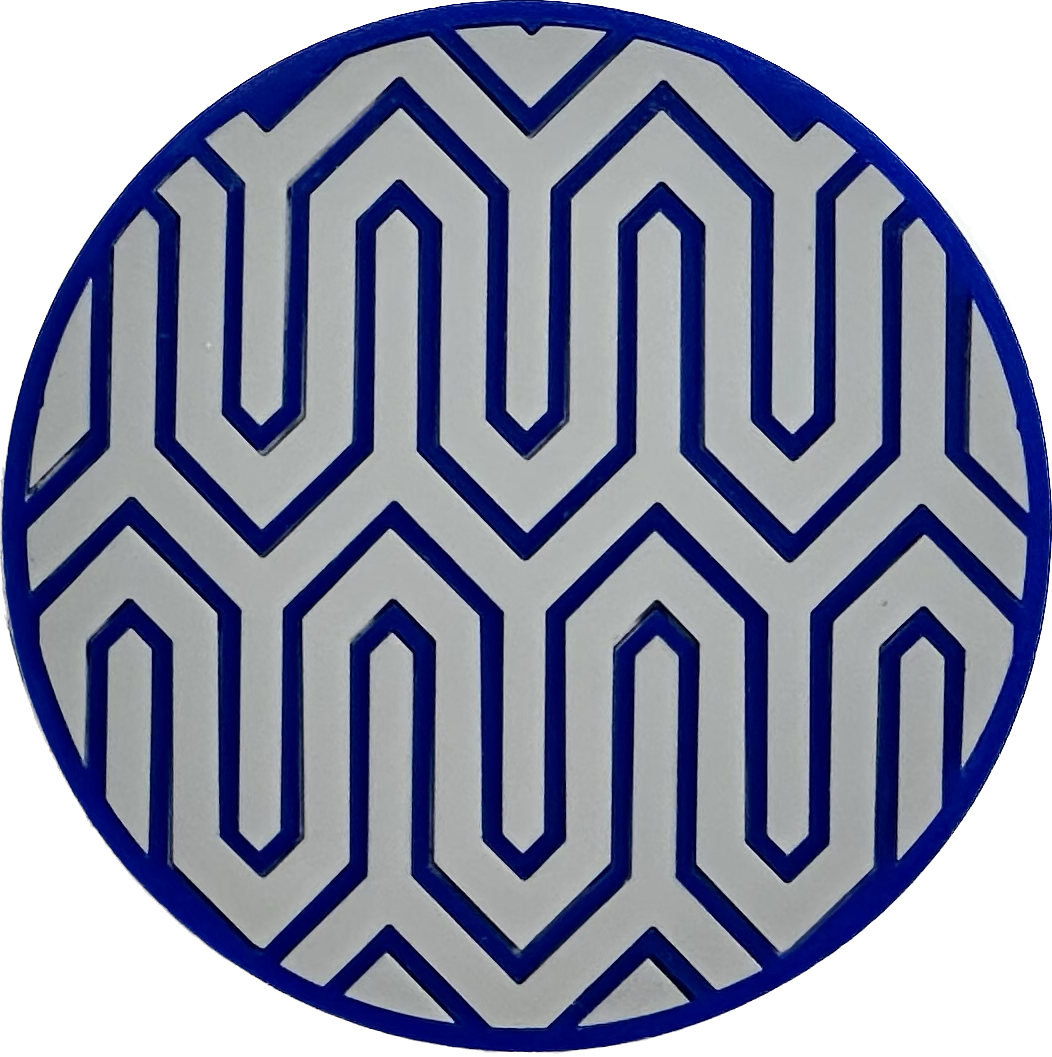 3" Circle Acrylic Custom Mosaic "Zig-Zag" Patch