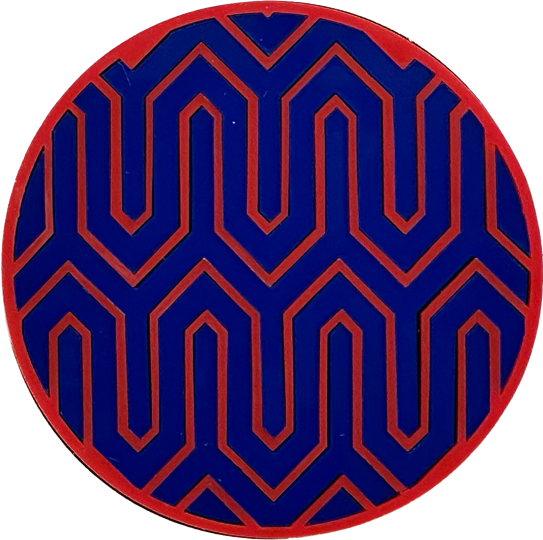 3" Circle Acrylic Custom Mosaic "Zig-Zag" Patch