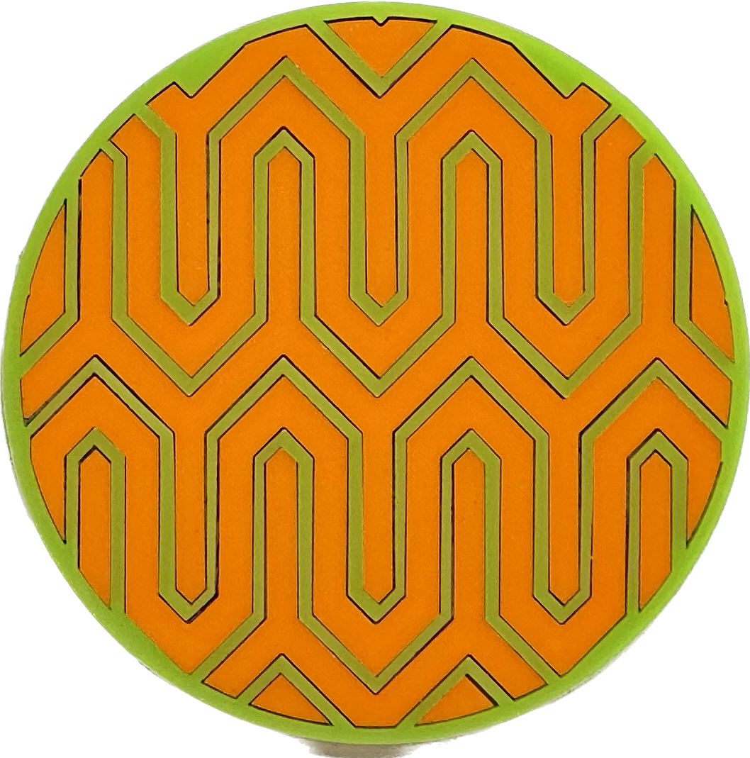 3" Circle Acrylic Custom Mosaic "Zig-Zag" Patch