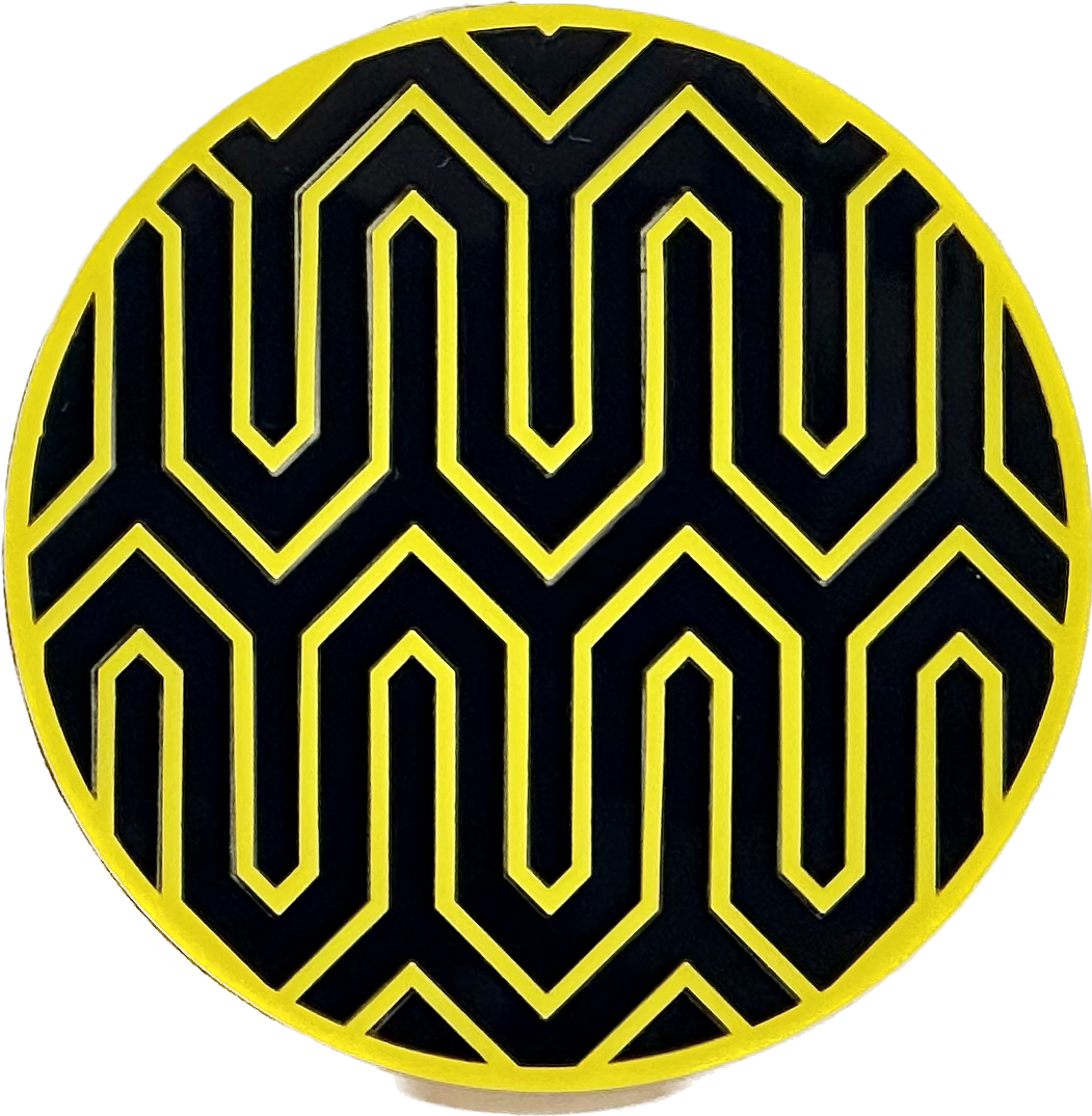 3" Circle Acrylic Custom Mosaic "Zig-Zag" Patch