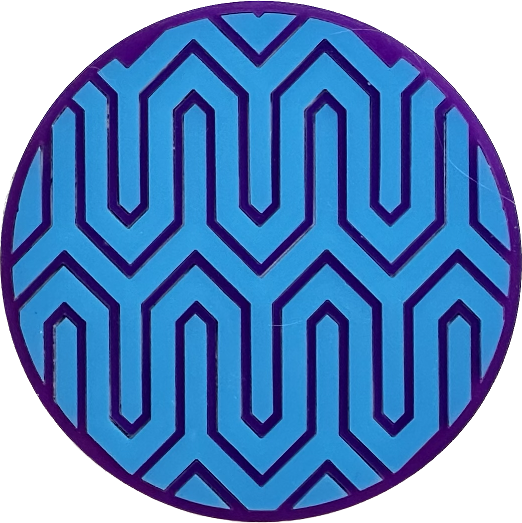 3" Circle Acrylic Custom Mosaic "Zig-Zag" Patch