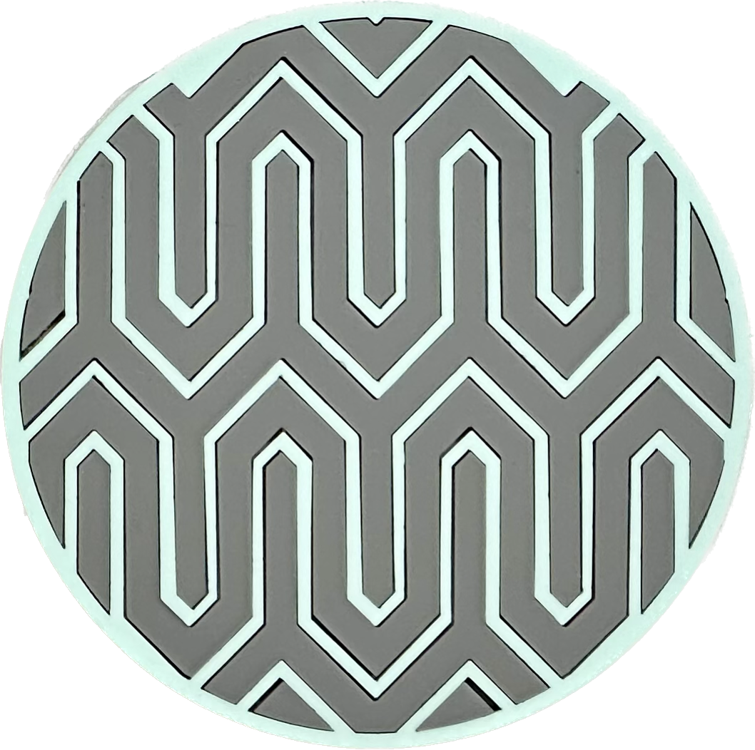 3" Circle Acrylic Custom Mosaic "Zig-Zag" Patch