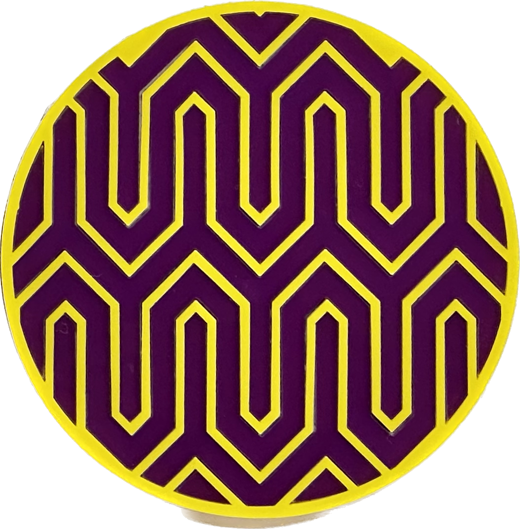 3" Circle Acrylic Custom Mosaic "Zig-Zag" Patch