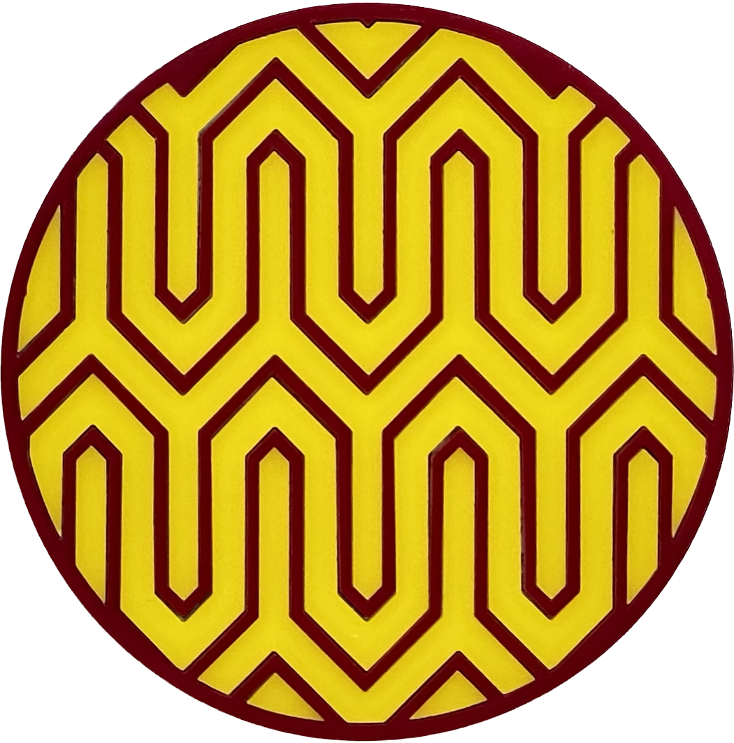 3" Circle Acrylic Custom Mosaic "Zig-Zag" Patch