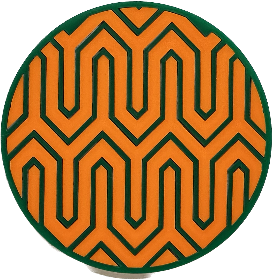 3" Circle Acrylic Custom Mosaic "Zig-Zag" Patch