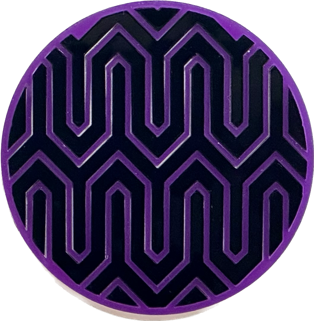 3" Circle Acrylic Custom Mosaic "Zig-Zag" Patch